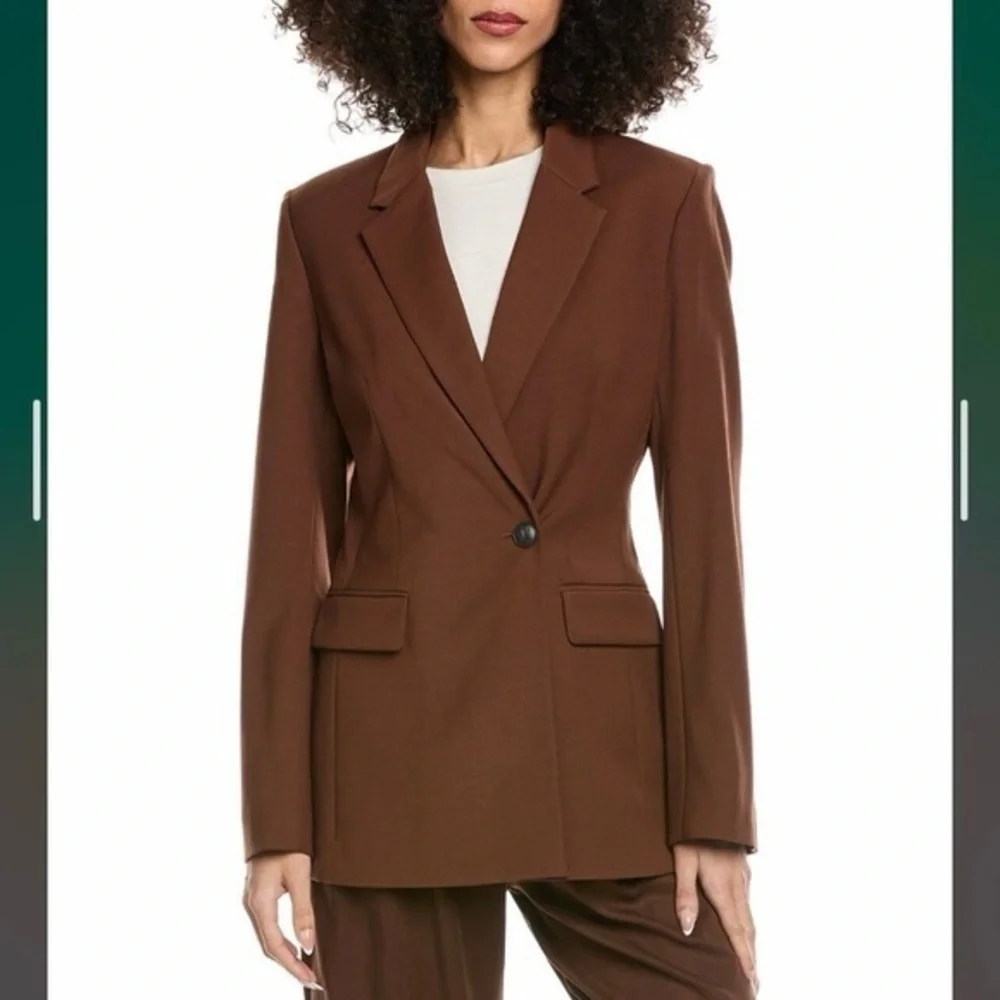 rag & bone Roxanne Wool Blend Blazer in Dark Brown Size 4 - Picture 1 of 11